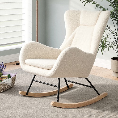 White teddy boucle rocking - teddy,