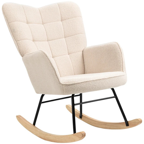 Berber fleece nursery glider - berber,