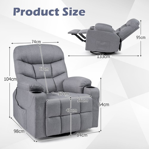 Recliner chair massage - massage, heat