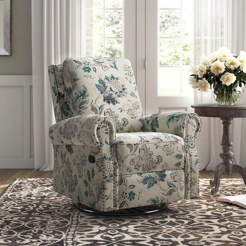 Teal print swivel - swivel, rocker